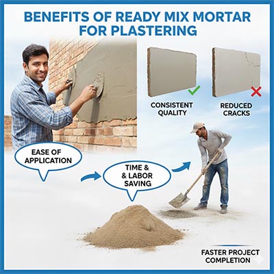 Ready Mix Mortar being mixed for plastering